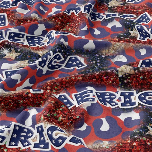 4th of July Patriotic Double Brushed Polyester Fabric Jersey Stretchy Soft Polyester Stretch Fabric