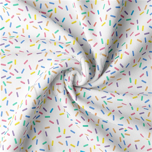 Sprinkles Double Brushed Polyester Fabric Jersey Stretchy Soft Polyester Stretch Fabric