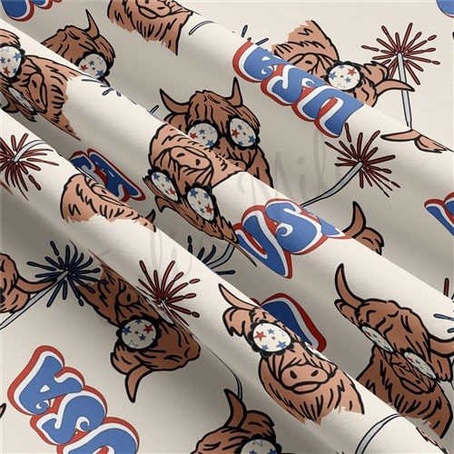 4th of July Patriotic Double Brushed Polyester Fabric Jersey Stretchy Soft Polyester Stretch Fabric