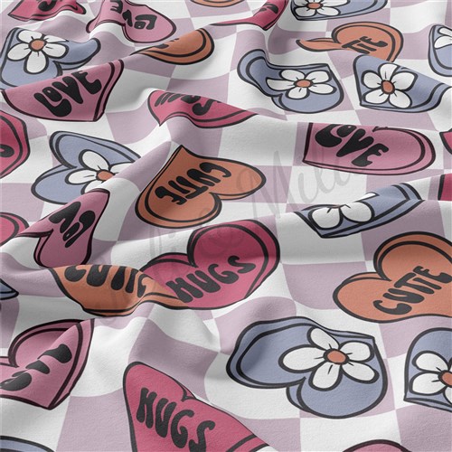 Valentine's Day Double Brushed Polyester Fabric Jersey Stretchy Soft Polyester Stretch Fabric