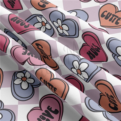 Valentine's Day Double Brushed Polyester Fabric Jersey Stretchy Soft Polyester Stretch Fabric