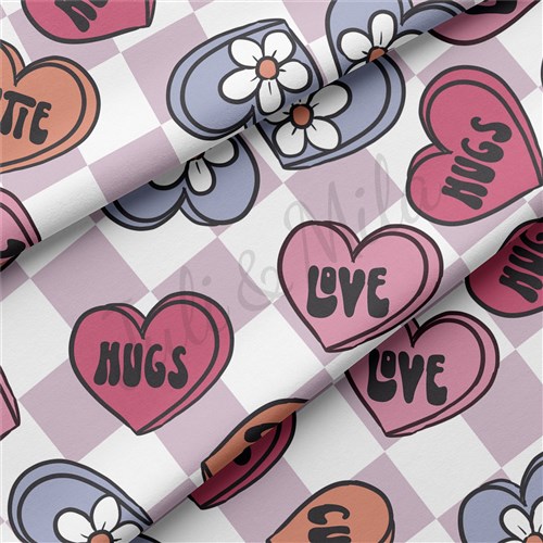 Valentine's Day Double Brushed Polyester Fabric Jersey Stretchy Soft Polyester Stretch Fabric