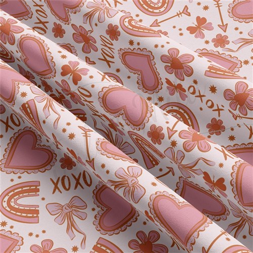 Valentine's Day Double Brushed Polyester Fabric Jersey Stretchy Soft Polyester Stretch Fabric