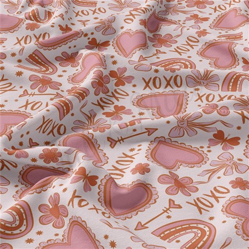 Valentine's Day Double Brushed Polyester Fabric Jersey Stretchy Soft Polyester Stretch Fabric