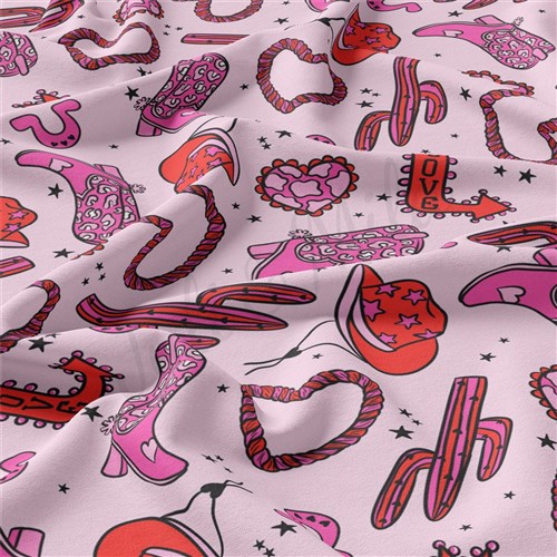 Valentine's Day Double Brushed Polyester Fabric Jersey Stretchy Soft Polyester Stretch Fabric