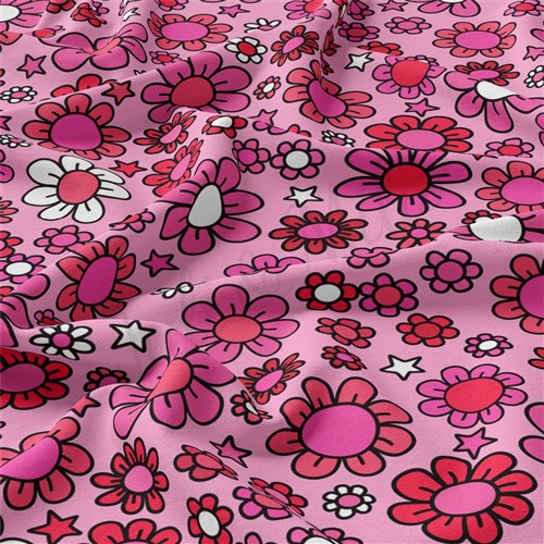Valentine's Day Double Brushed Polyester Fabric Jersey Stretchy Soft Polyester Stretch Fabric