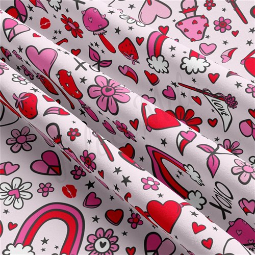 Valentine's Day Double Brushed Polyester Fabric Jersey Stretchy Soft Polyester Stretch Fabric