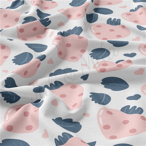 Strawberry Double Brushed Polyester Fabric Jersey Stretchy Soft Polyester Stretch Fabric