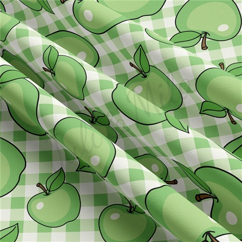 Apples Double Brushed Polyester Fabric Jersey Stretchy Soft Polyester Stretch Fabric
