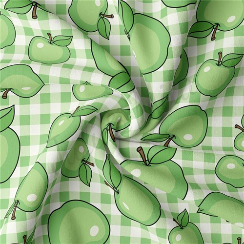 Apples Double Brushed Polyester Fabric Jersey Stretchy Soft Polyester Stretch Fabric