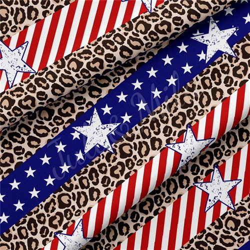 4th of July Patriotic Double Brushed Polyester Fabric Jersey Stretchy Soft Polyester Stretch Fabric