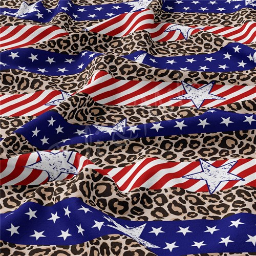 4th of July Patriotic Double Brushed Polyester Fabric Jersey Stretchy Soft Polyester Stretch Fabric