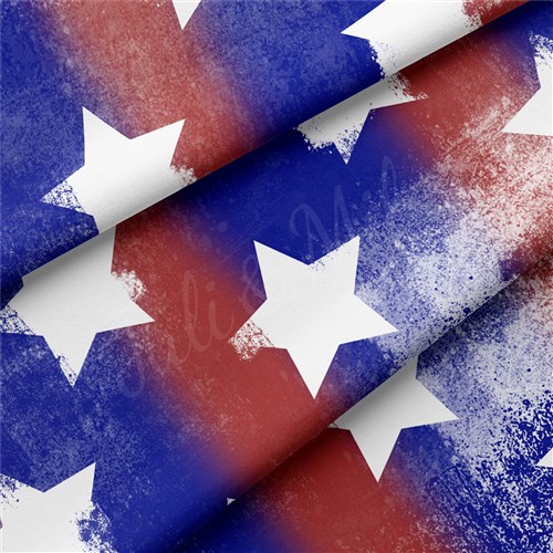 4th of July Patriotic Double Brushed Polyester Fabric Jersey Stretchy Soft Polyester Stretch Fabric