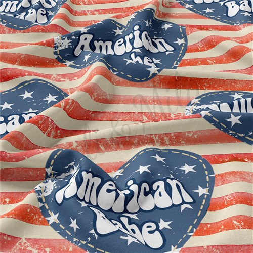 4th of July Patriotic Double Brushed Polyester Fabric Jersey Stretchy Soft Polyester Stretch Fabric