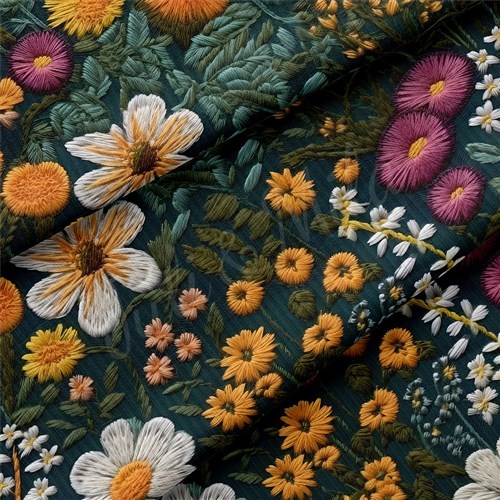 Floral Embroidery Rib Knit Fabric, RBK1785 & Get a Free $89.99 Embroidery Bundle