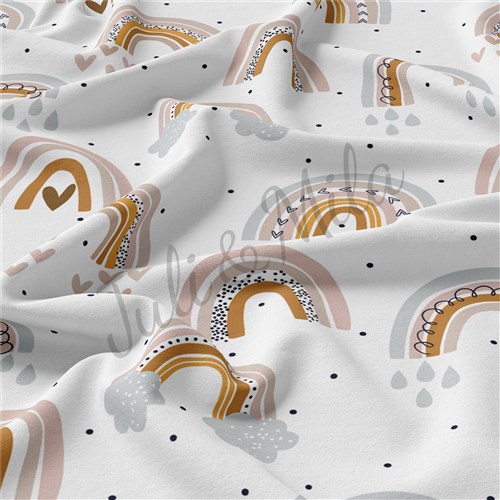 Rainbow (R6) Double Brushed Polyester Fabric Jersey Stretchy Soft Polyester Stretch Fabric