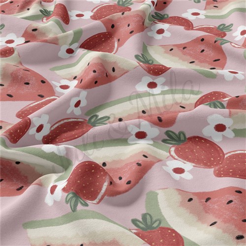 Watermelon Double Brushed Polyester Fabric Jersey Stretchy Soft Polyester Stretch Fabric