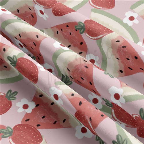 Watermelon Double Brushed Polyester Fabric Jersey Stretchy Soft Polyester Stretch Fabric