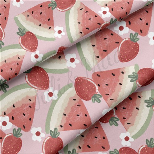 Watermelon Double Brushed Polyester Fabric Jersey Stretchy Soft Polyester Stretch Fabric