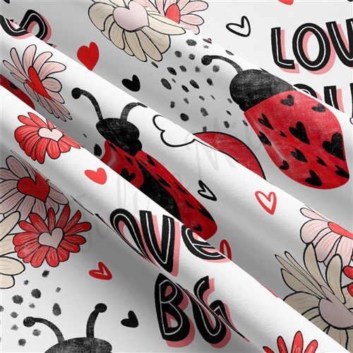 Love Bug Double Brushed Polyester Fabric Jersey Stretchy Soft Polyester Stretch Fabric