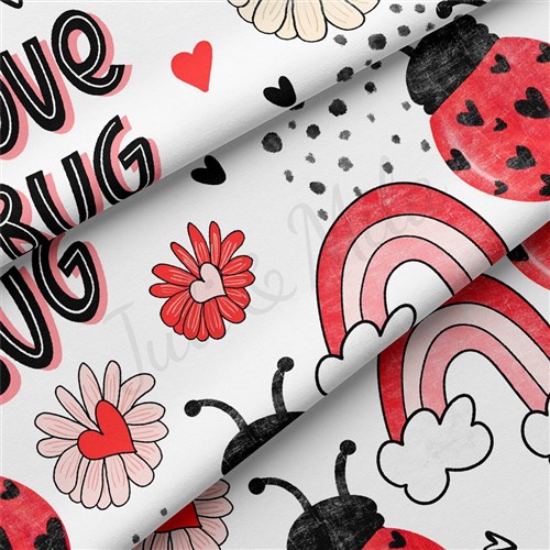 Love Bug Double Brushed Polyester Fabric Jersey Stretchy Soft Polyester Stretch Fabric