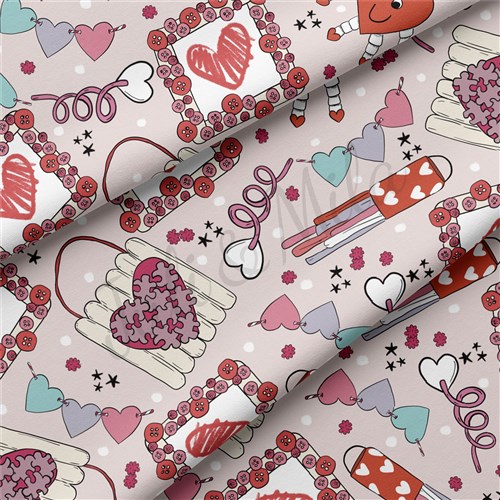 Valentine's Day Double Brushed Polyester Fabric Jersey Stretchy Soft Polyester Stretch Fabric