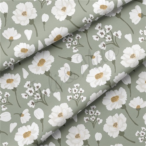 Floral Flowers Double Brushed Polyester Fabric Jersey Stretchy Soft Polyester Stretch Fabric