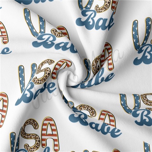 4th of July Patriotic Double Brushed Polyester Fabric Jersey Stretchy Soft Polyester Stretch Fabric