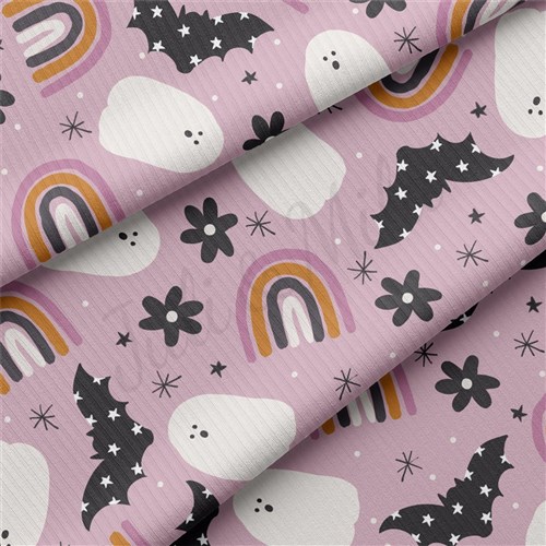 Autumn Fall Halloween Rib Knit Fabric, RBK1836 & Get a Free $89.99 Embroidery Bundle