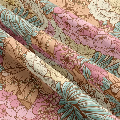 Floral Floral Flowers Double Brushed Polyester Fabric Jersey Stretchy Soft Polyester Stretch Fabric