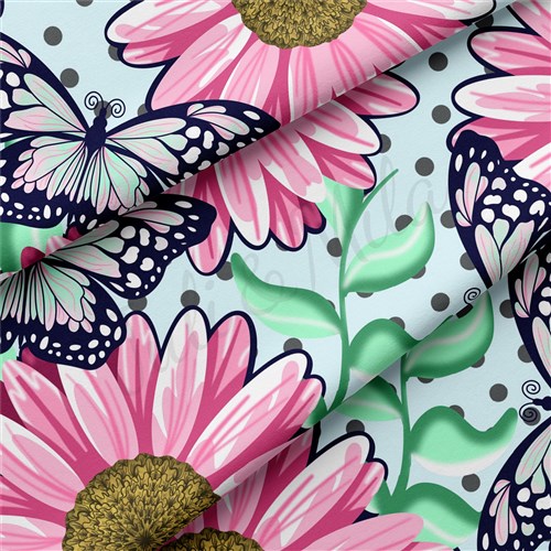 Floral Double Brushed Polyester Fabric Jersey Stretchy Soft Polyester Stretch Fabric