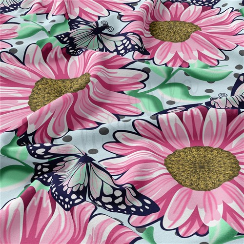 Floral Double Brushed Polyester Fabric Jersey Stretchy Soft Polyester Stretch Fabric