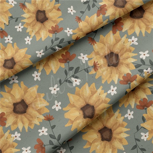 DBPsunflowers Double Brushed Polyester Fabric Jersey Stretchy Soft Polyester Stretch Fabric