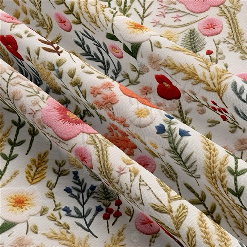 Floral Embroidery Rib Knit Fabric, RBK1788 & Get a Free $89.99 Embroidery Bundle