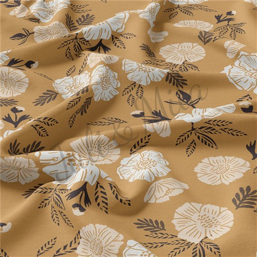 Floral55 Double Brushed Polyester Fabric Jersey Stretchy Soft Polyester Stretch Fabric