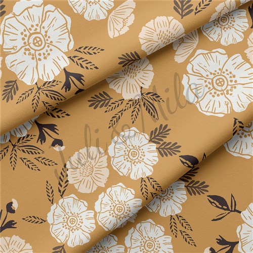 Floral55 Double Brushed Polyester Fabric Jersey Stretchy Soft Polyester Stretch Fabric