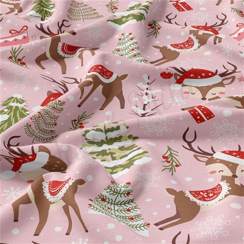 Christmas Double Brushed Polyester Fabric Jersey Stretchy Soft Polyester Stretch Fabric