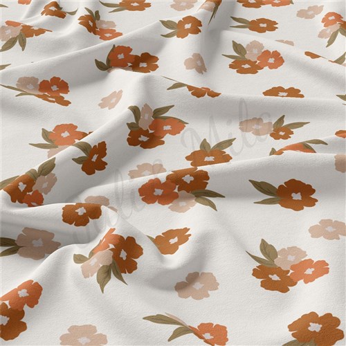 Floral Double Brushed Polyester Fabric Jersey Stretchy Soft Polyester Stretch Fabric