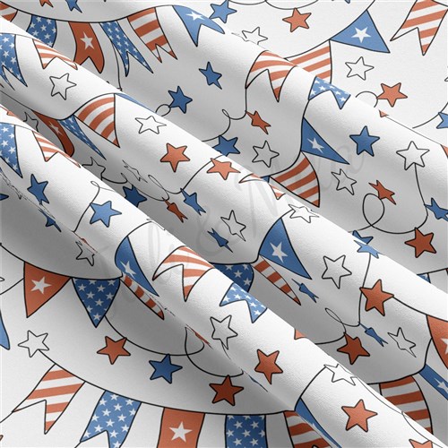 4th of July Patriotic Double Brushed Polyester Fabric Jersey Stretchy Soft Polyester Stretch Fabric