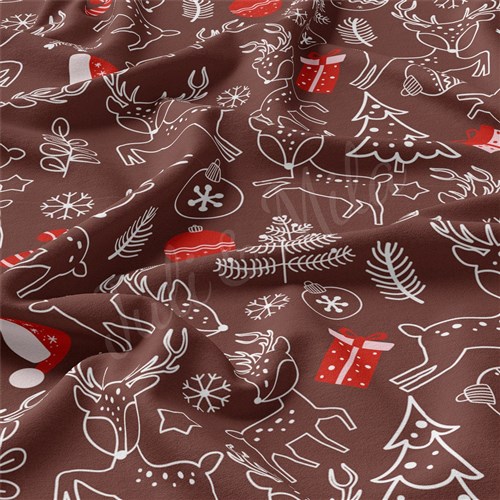 Christmas Double Brushed Polyester Fabric Jersey Stretchy Soft Polyester Stretch Fabric