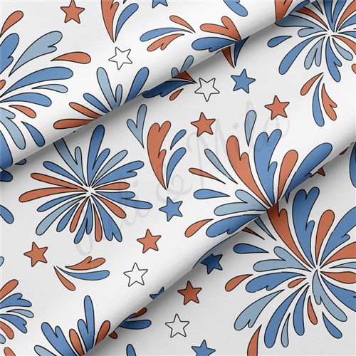 Patriotic 4th of July Double Brushed Polyester Fabric Jersey Stretchy Soft Polyester Stretch Fabric