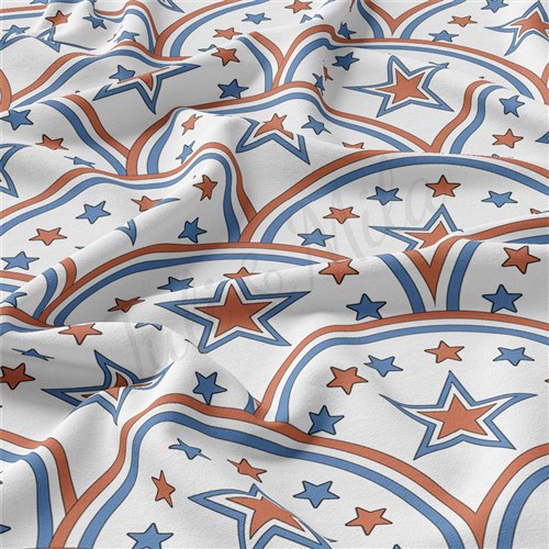 4th of July Patriotic Double Brushed Polyester Fabric Jersey Stretchy Soft Polyester Stretch Fabric