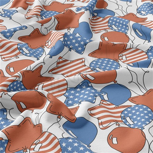 4th of July Patriotic Double Brushed Polyester Fabric Jersey Stretchy Soft Polyester Stretch Fabric