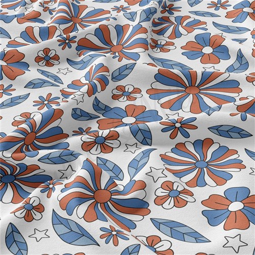 4th of July Patriotic Double Brushed Polyester Fabric Jersey Stretchy Soft Polyester Stretch Fabric
