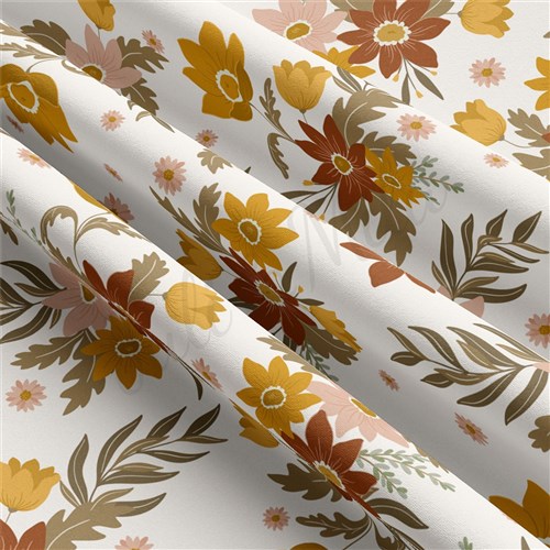 Floral Double Brushed Polyester Fabric Jersey Stretchy Soft Polyester Stretch Fabric