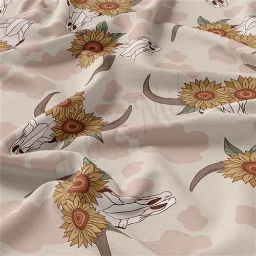 Boho Western Double Brushed Polyester Fabric Jersey Stretchy Soft Polyester Stretch Fabric