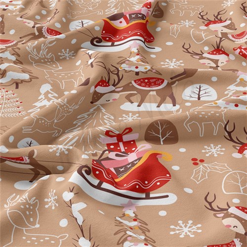 Christmas Double Brushed Polyester Fabric Jersey Stretchy Soft Polyester Stretch Fabric