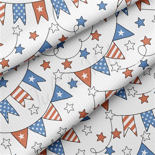 4th of July Patriotic Rib Knit Fabric, RBK2189 & Get a Free $89.99 Embroidery Bundle