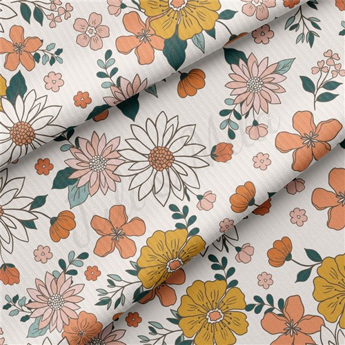 Floral Rib Knit Fabric, RBK2195 & Get a Free $89.99 Embroidery Bundle