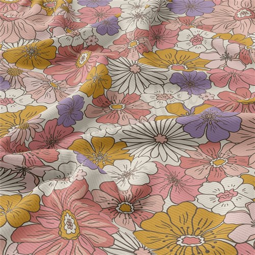 Floral Rib Knit Fabric, RBK2196 & Get a Free $89.99 Embroidery Bundle